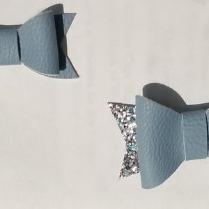 Blue and Glitter Bow Set